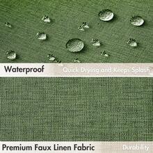 1pc Thick Waterproof Shower Curtain, Gray-Green Faux Linen Shower Curtain With Metal Hooks - Thick, Quick-Dry Fabric For Bathroom Privacy And Decor - Green - View 2