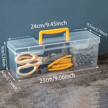 1个全新透明多层工具箱，便携式多功能五金收纳盒，家用扳手螺丝零件整理盒 - 彩色 - 查看 3