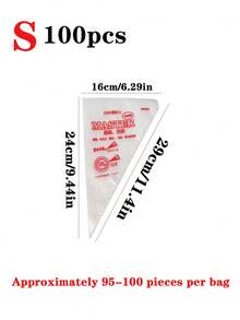 100 كيس تزيين قابل للتصريف شفاف، أكياس تزيين الكيك، مناسبة لتزيين الكيك والماكرون والحلويات، ضرورية لموسم العودة إلى المدرسة - متعدد الألوان - مشاهدة 8