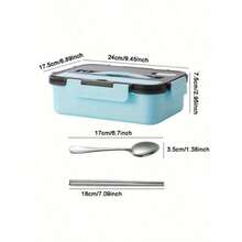 Stainless Steel Insulated Lunch Box - 304 Stainless Steel, Microwave , Portable Student Compartment Container With Handle For School, Picnic, And Travel, School Bento Box | Slim Metallic Surface | Durable Insulated Food Container - Hồng - Xem 5