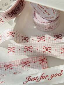 Vintage New Year Red Flash PET Tape Sparkling Tapes Scrapbooking Masking Tape Bow Love Retro Adhesiva Decoration Junk Journaling Materials Tape - Multicolor - View 10