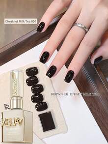 XEIJAYI 6 Colors 15ml Caramel Brown Series Gel Nail Polish, Glossy & Shiny Semi-Permanent Solid Color Nail Polish, Removable UV Nail Polish, Autumn/Winter Nail Design - 彩色 - 查看 14