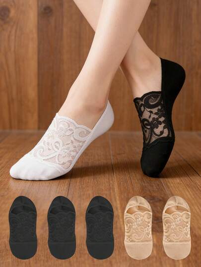 5 pares de calcetines de barco de unicolor, elásticos, de malla transpirable y fresca, de boca poco profunda y sin restricciones para mujeres en verano