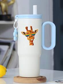 3/1pc Giraffe Wearing Sunglasses Sticker - Fun Sticker, Suitable For Laptop, Water Bottle, Etc.! A Perfect Gift For Animal Lovers, Teenagers, And Nature Enthusiasts. - Multicolor - View 5
