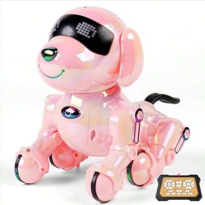 Dwi Dowellin Robot Dog For Kids 8-12,Remote Control Smart Robotic Dogs Pet Puppy Robotic Toy,Interactive Touch Walking Talking Toys For Boys Girls Christmas Birthday Gifts(Pink)