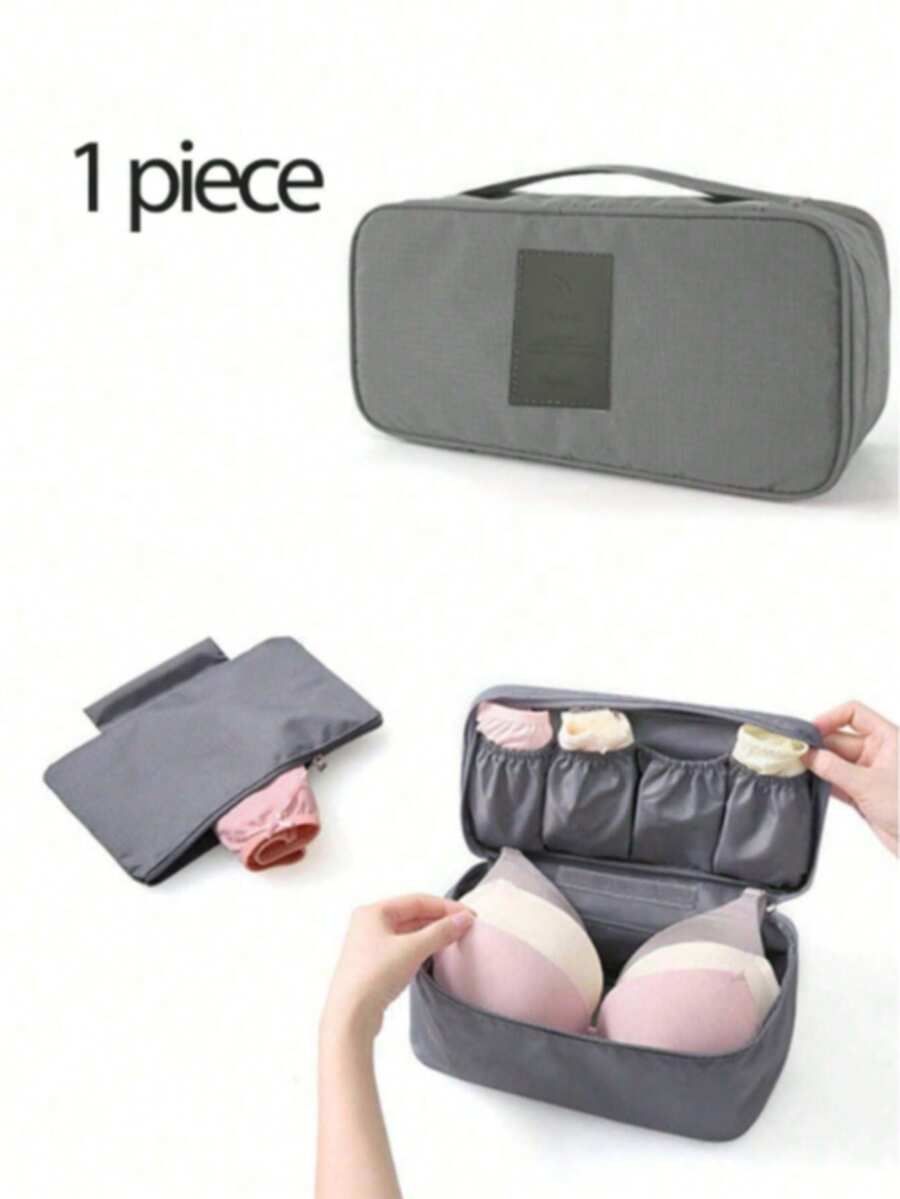 1个便携式旅行收纳袋，简约多隔层拉链收纳袋，方便的内衣/文胸收纳袋，防水旅行整理袋，多层洗漱用品收纳袋，杂物及化妆品收纳袋 - 彩色 - 查看 1