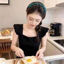 1pc Vintage High- Artificial Hairband, Vintage Skull Head Headband, Non-Slip Headband With Teeth, Vintage Elegant Hair Accessory For Wedding Parties (Simple, One Size Fits All) - 墨綠色 - 查看 2