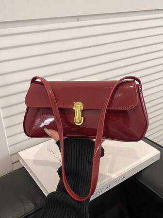 2026 New French Style Chic Underarm Bag With Clasp, Fashionable Small Square Handbag