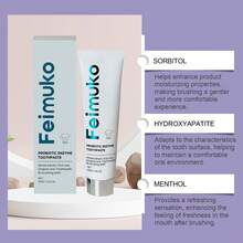 飞慕益生菌酶牙膏（薄荷味）- 100克/3.53盎司，草本提取物，口腔护理，牙龈护理，清新口气，牙齿抛光 - 彩色 - 查看 9