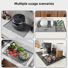 Large Silicone Coffee Machine Mat, Anti-Slip Heat Resistant Draining Tray For Countertop, Dining Table - Multicolor - View 4