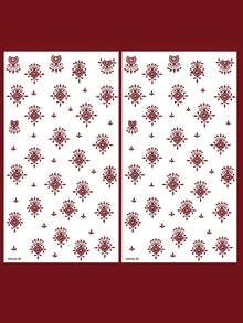 2 Sheets Full Hand Flower Design Brown Red Maroon Sexy Foot Finger Hand Tattoo Stickers Women Flower Henna Tattoo Stickers Flower Waterproof Stickers Brown Tattoo Stickers Women Body Art Stickers Wedding Party Brown Red Tattoo Stickers - Red - View 5