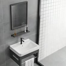 Mueble Integral Baño con Espejo y Almacenaje | Apartamentos Pequeños | Mueble Baño Compacto | Fácil Instalar - Multicolor - Ver 2