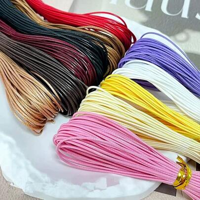 1pc 0.5/0.8/1.0/1.5/2mm Waxed Cord Rope PU Leather Thread Cord String Strap Necklace Rope For Jewelry Making DIY Shamballa Bracelet