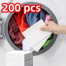 100/200/240 Pcs Laundry Color Catcher Sheets, Prevent Clothes From Fading And Discoloring, Maintain Original Color, Suitable For Washing Clothes, Bedding, Curtains, Fabrics And Household Items In Washing Machine, Suitable For Home And Dormitory Use. - White - View 3
