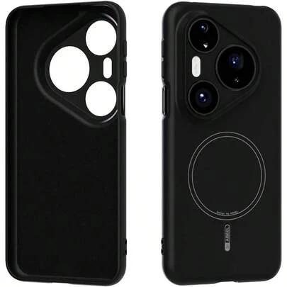 - Funda magntica de silicona lquida compatible con Pura 80 Pro, funda simple de color, gel de goma suave TPU proteccin completa para cmara, color negro