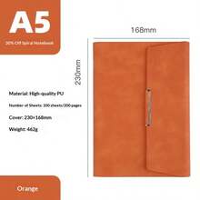 优雅三折皮革笔记本 | 螺旋装订 | 商务人士的挚爱 | 艺术青年的必备单品 | 个人日记伴侣 - 商务会议记录要点，彰显专业精神；个人学习，抒发心情，享受独处；旅行，记录风景和趣事。可拆卸内页，方便整理和添加内容。采用耐用皮革材质。