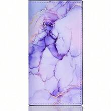 Premium Leather Checkbook Cover For Men And Women Checkbook Holder Wallet RFID Blocking - Lilac Purple Marble - View 1