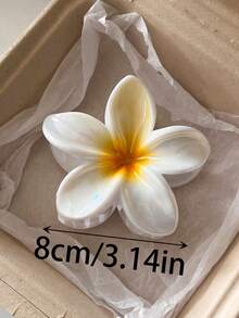 2个/1个 8厘米/3.15英寸 黄白轻盈高品质塑料发夹，时尚百搭优雅简约纯色发爪，适合日常、休闲、派对、通勤、海滩、丸子头、马尾辫、洗脸、化妆等场合，是女士优雅发饰的理想之选。 - 彩色 - 查看 2