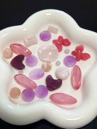 Accesorio de material de cuentas sueltas de madera y acrílico de formas variadas, material para hacer manualmente pendientes, collares, pulseras y cadenas para móvil