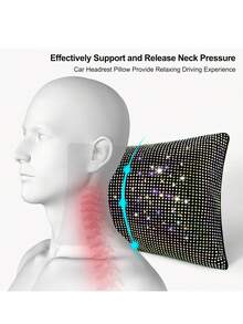 2pcs/Set 1pc Shiny Car Pillow - Car Headrest Bow Neck Support Pillow, Suitable For Drivers, With Rhinestone Bow Neck Support Cushion, Sleep Travel Neck Support Pillow, Suitable Rhinestone Car Interior Accessories For Women - Style a - View 7