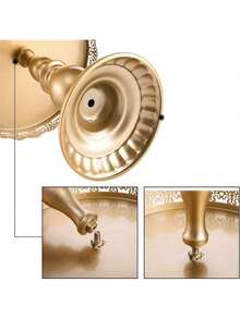 Set Of 3 Round Metal Cake Stand Set, Displaying Table For Birthday Party Cake Display Baby Shower Wedding Pastry Decor Supplies Cupcake Dessert Decoration,Dessert Table Display Set/Food Display Stands/Christmas Decor/Funny Gifts - 金色 - 查看 9