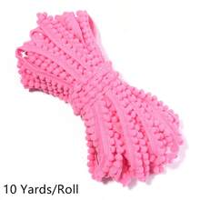 10pcs/Pack Fluffy Pompom Trim Cord, 10mm Asymmetrical Cute Yarn Rope For Clothing, Shoes, Bags, DIY Handmade Knitting Arts And Crafts Supplies - Pom-pom Lace Cord - View 10