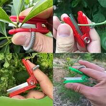 4件套符合人体工学的拇指和手指修枝剪 - 锋利刀片，可精确修剪蔬菜、香草、盆景和家庭园艺植物，防滑手柄，经久耐用 - 彩色 - 查看 10