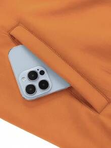 男士户外休闲纯色棒球领保暖加厚夹克，适合徒步、钓鱼、跑步、休闲户外、登山等活动，是送给男友、丈夫、父亲的绝佳礼物。 - 橘色 - 查看 10