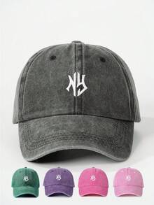 1pc Outdoor Embroidered NY Baseball Cap, Adjustable Sun Protection Casual Hat Suitable For Spring Autumn Travel, Fashion Versatile Sunshade For Men, Y2K Style - Baseball Cap - View 14