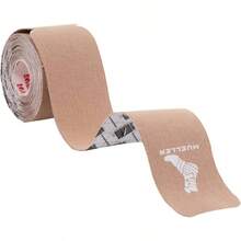 Sports Typhoon Kinesiology Therapeutic Tape, Quality Athletic Tape, Latex, 20 Pre - Cut I - Strips, 2 Inchx 9.75 Inch Each Strip - Regular + Beige - View 1