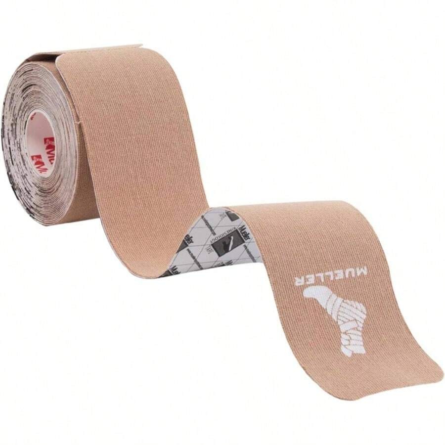 Sports Typhoon Kinesiology Therapeutic Tape, Quality Athletic Tape, Latex, 20 Pre - Cut I - Strips, 2 Inchx 9.75 Inch Each Strip - Regular + Beige - View 1