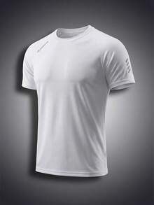 Men's Summer Casual Workout Running Fashion Sporty Short Sleeve T-Shirt - White - View 2