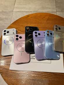 奢华硅胶磁吸无线充电CD图案极光超薄手机壳,兼容 17 Pro Max、17 Pro、17、16 Pro Max、16 Pro、16、16、15 Pro Max、15 Pro、15、14 Pro Max、14 Pro、14、13 Pro Max、13 Pro、13,摄像头保护,防震后盖,春季礼物 - 黑色 - 查看 5