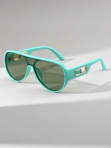 1 Pair Women's PC Dual-Bridge Integrated Lens Glasses, Versatile, High-End Fashion Eyewear - Multicolor - View 8