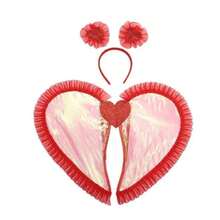 节日派对服装及表演道具，情人节及生日派对装扮，心形翅膀套装。适用于情人节、生日、周年纪念日及各种派对。无需电源。节日装饰、派对装饰、万圣节、儿童节。 - 彩色 - 查看 7