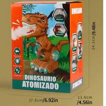 Electric Spray T-Rex Dinosaur Toy With Fog & Lights – Moving Walking Roaring Robot With Sound, Music, LED Lights & Water Mist Effect | Interactive Dino For Kids Ages 3+, Perfect Christmas Gift, Birthday Present & Easter Basket Stuffer - Multicolor - View 3