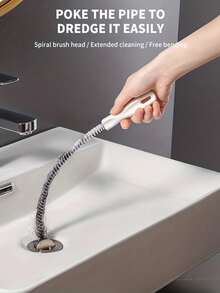 Bộ 1 dụng cụ thông tắc cống linh hoạt, lưới bắt tóc cho nhà bếp và phòng tắm, dụng cụ thông tắc cống thủ công, dụng cụ sửa chữa đường ống nước gia dụng, thông tắc nhanh chóng đường ống nhà bếp và phòng tắm, dễ dàng loại bỏ tóc và mảnh vụn, uốn cong linh hoạt giúp thông tắc nhanh chóng. - trắng - Xem 4