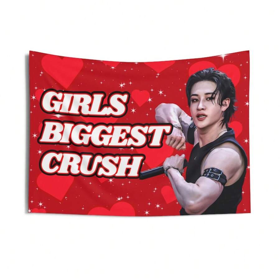 Biceps Girls Biggest Crush Concert Banner,  Kpop Flag,  Karma, Skz DominAte,  2025 - White - View 1