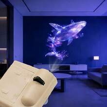 1个LED海洋元素投影灯，电池供电（无需电池），营造浪漫卧室氛围和星空海洋效果，明亮的LED投影灯可用于房间装饰和氛围营造 - 创意夜灯，适合作为生日礼物或情人节派对背景、摄影背景、家庭氛围、装饰照明、情调照明，经久耐用，USB供电，摄影师礼品购买者 - 米黃色 - 查看 14