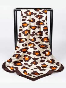 1条简约印花缎面方巾，新款春季时尚头巾，可作腰带、包包装饰、丝带、发带或围巾使用，是提升整体造型的理想之选。 - 棕色 - 查看 6