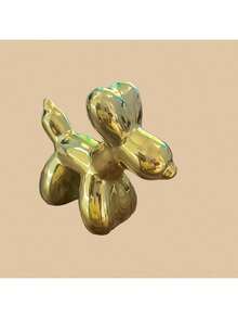 1pc Nordic Style Pink Electroplated Small Balloon Dog Resin Sculpture, Creative Animal Figurine Home Decor - Silver - View 9