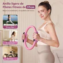 OP 12 PCS Equipo de Pilates para Entrenamiento en Casa : con Pelota de Yoga 25cm, Bandas de Resistencia y Aro de Pilates, Ideal para Pilates en Casa, Yoga y Ejercicio en Hogar Gimnasio - Rosa - Ver 5