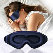 3D Deep Contoured Zero Pressure Sleep Eye Mask For Men Women Blackout Blindfold With Adjustable Strap For Travel Home Nap Blue - Blue - View 1