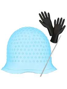 4 peças/5 peças Kit de Ferramentas para Tintura de Cabelo - Ferramentas e Acessórios Profissionais de Penteado, Conjunto Reutilizável de Ferramentas para Tintura de Cabelo com Gancho de Metal e Luvas de Tingimento - Multicolorido - Visão 13