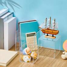 Kigley 6 Pcs Acrylic Boxes For Display 4''x4'' 5''x5'' 6''x6'' Small Square Clear Cube Nesting Riser Showcase Crystal Cupcake Stand Pedestal Organizer Base For Food Jewelry Display 5 Sides - 無色 - 查看 4