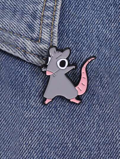1-Piece Funny Enamel Pin Set: Opossum With "I Cannot 'Live Laugh Love' In These Conditions" Quote & Cartoon Mouse Badge For Backpacks/Clothes