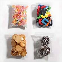 100/500pcs Clear Resealable Zip Plastic Bags, 2 Mil Thick Transparent Poly Bags With Seal Zipper, Storage Containers,Self Locking Plastic Bags For Coins, Screws, Small Items, Jewelry Supplies, Snacks, Wedding, Birthday Gift Bag Party Bridesmaid Gifts Bag - 無色 - 查看 4