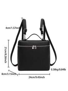 Dedoo 2026 New Korean Style Large Capacity Simple Backpack/Lunchbox Bag For Women, Hot Selling Women's Bag, Perfect Gift For Best Friends Or Colleagues. Ideal For Class Or Outings. - Black - View 3