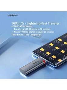 Lenovo TSU303 大容量固態USB 效能均衡 跨裝置資料交換 即插即用便利 多種選擇空間 滿足大量資料儲存需求 風暴灰 - 風暴灰 - 查看 3