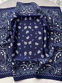 1条波西米亚风70厘米头巾，休闲腰果印花方巾/领巾，男女皆宜